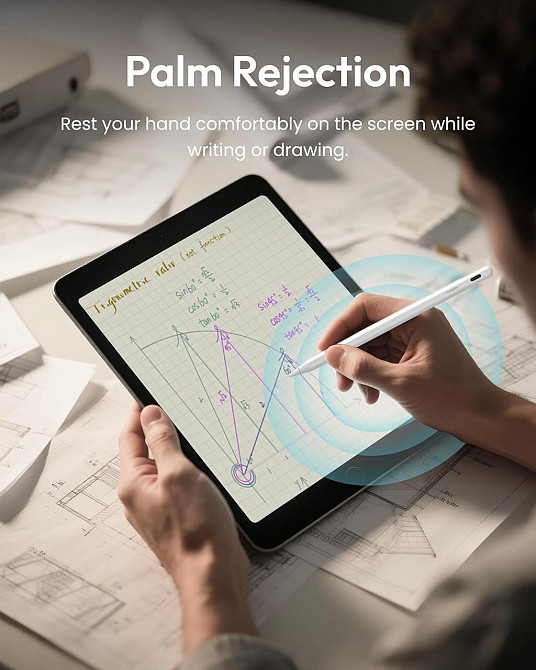 Стилус Metapen A8 для Apple iPad 2018–2026 Palm Rejection Pixel Precision быстрая зарядка Белый Днепр - изображение 9