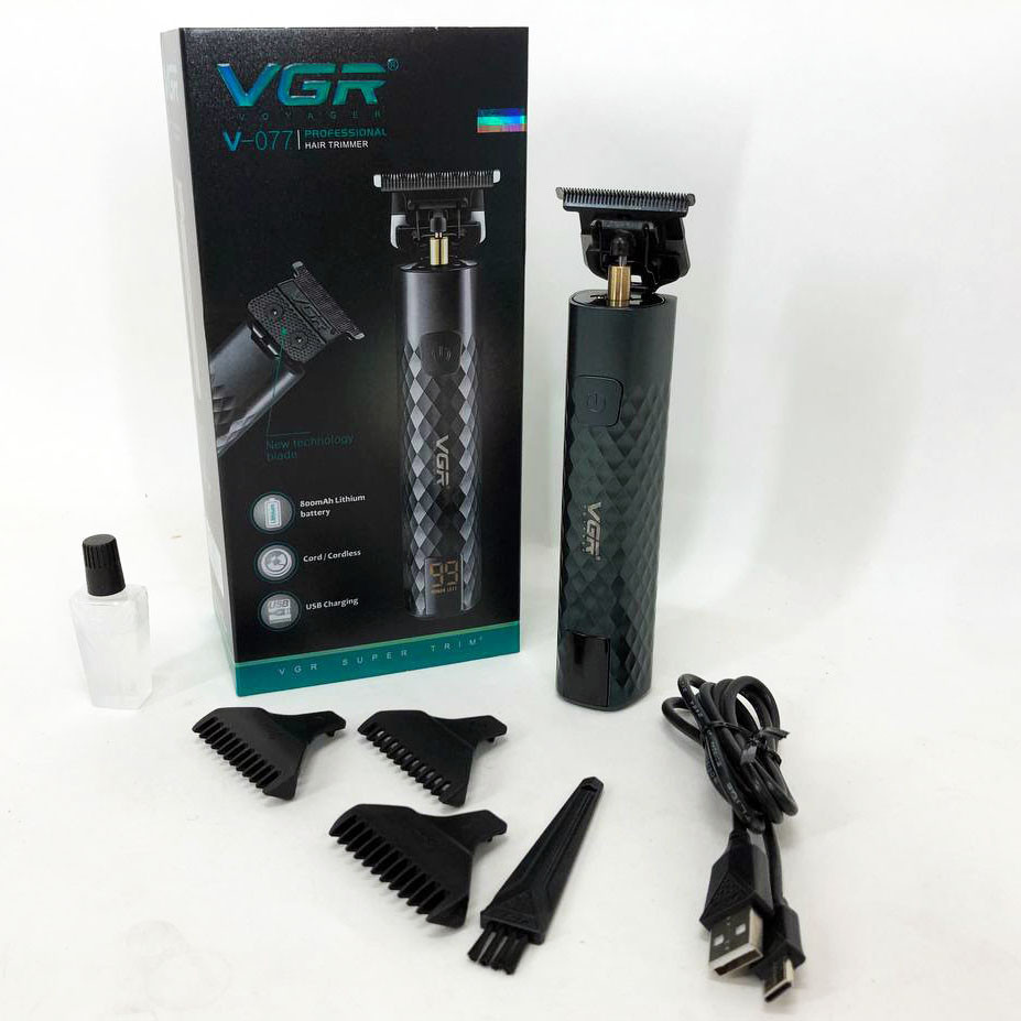 Класна машинка для стрижки волосся VGR V-077, Тример з насадками різної довжини, Тример для скронь NU-62 Львів - фото 20