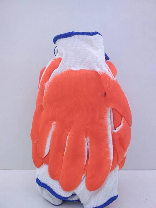 Перчатки садовые Залитая Оранжевая (12 пар) Харків - фото 1