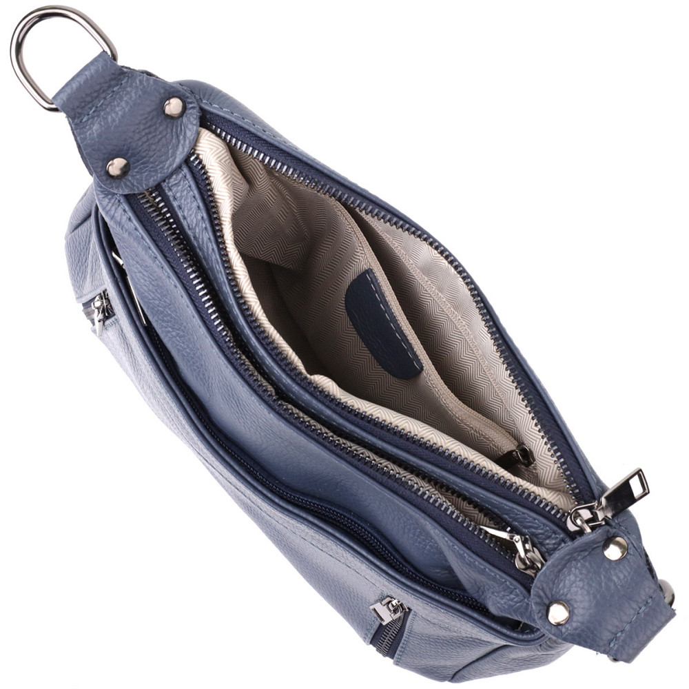 Зручна жіноча сумка з натуральної шкіри Vintage 23019 Синій Київ - фото 7