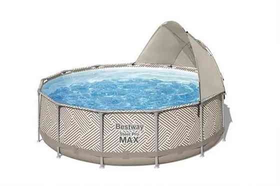 Каркасный бассейн 396 х 107 см с покрытием, стремянкой и фильтром Bestway 561FY Steel Pro MAX™ Киев