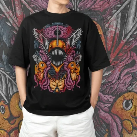 Футболка для підлітка хлопчика з принтом Человек Бензопила #01 Розмір 160 Anime10136 Дніпро