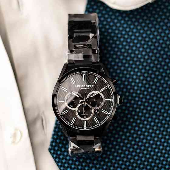 Часы мужские наручные водостойкие Lee Cooper England Midnight Black (2 ремешка) Винница