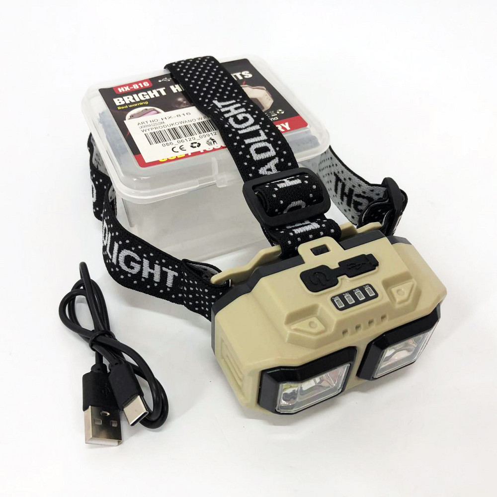 Налобна лампа, Ліхтар на голову з розсіяним світлом, Ліхтарик на голову із зарядкою AM-25 Львів - фото 4