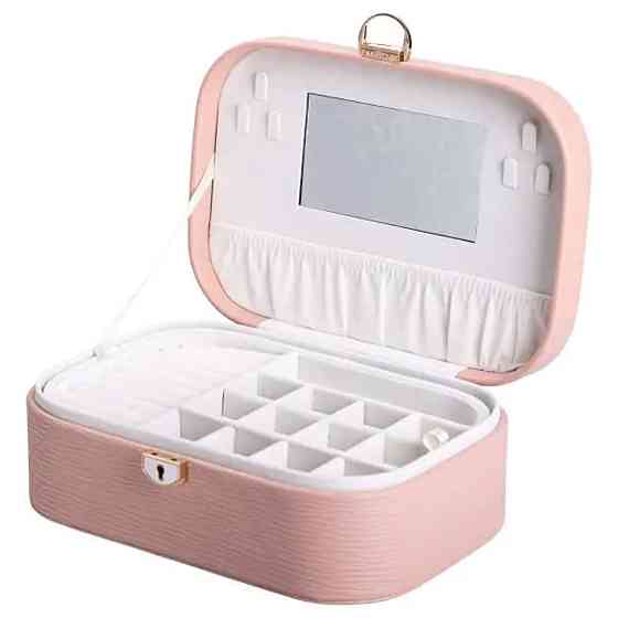 Скринька для прикрас з еко шкіри 2 яруси із замком органайзер для ювелірних виробів HP-5-1P Коломия