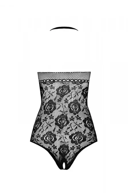 Бодістокінг з імітацією корсетної шнурівки Passion BS094 One Size, red, квітковий візерунок, з досту Львів - фото 4