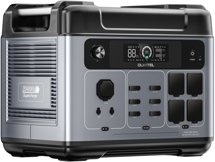 Портативна автономна зарядна станція Oukitel P2001E Plus 2400Вт 2048Вт/год LiFePO4 Київ - фото 3