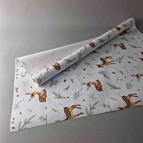 Рулон 8 м бумага подарочная с печатью (38) для цветов (h680) Н.Год №7 (1 шт) Харьков