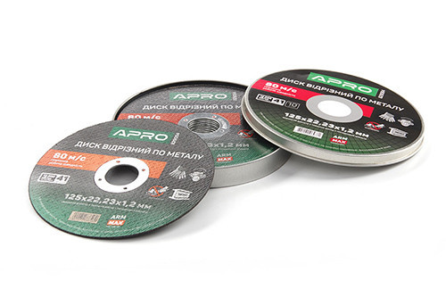 Диск отрезной металла ПРОФИ 125х1.2мм (зеленый) в кейсе (10шт в кейсе) APRO Ровно - изображение 1