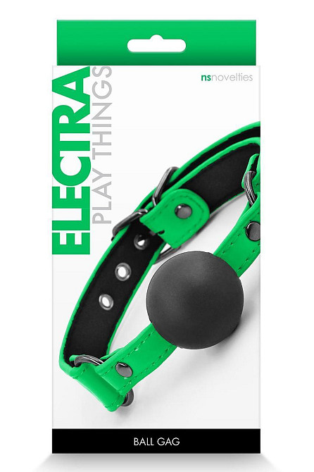 Кляп силіконовий NS Novelties Electra, зелений неон Sex Aura Київ - фото 2