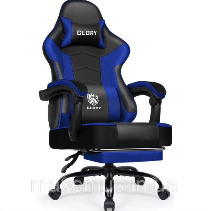 Компьютерное кресло для геймера с подставкой для ног Bonro Glory DC 203 кресло геймерское синее Мостиска - изображение 1