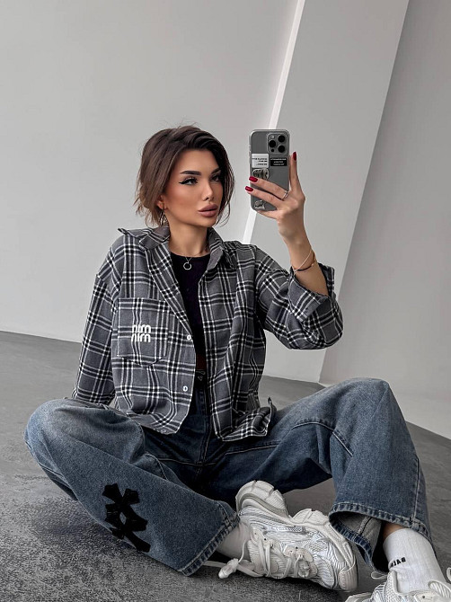 Женская рубашка в клетку (с накатом) 42-46, клетка 32 Одесса - изображение 1