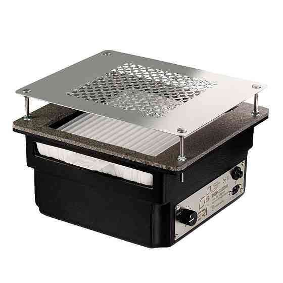 Встраиваемая маникюрная вытяжка Teri Turbo черная (решетка металлик) Киев