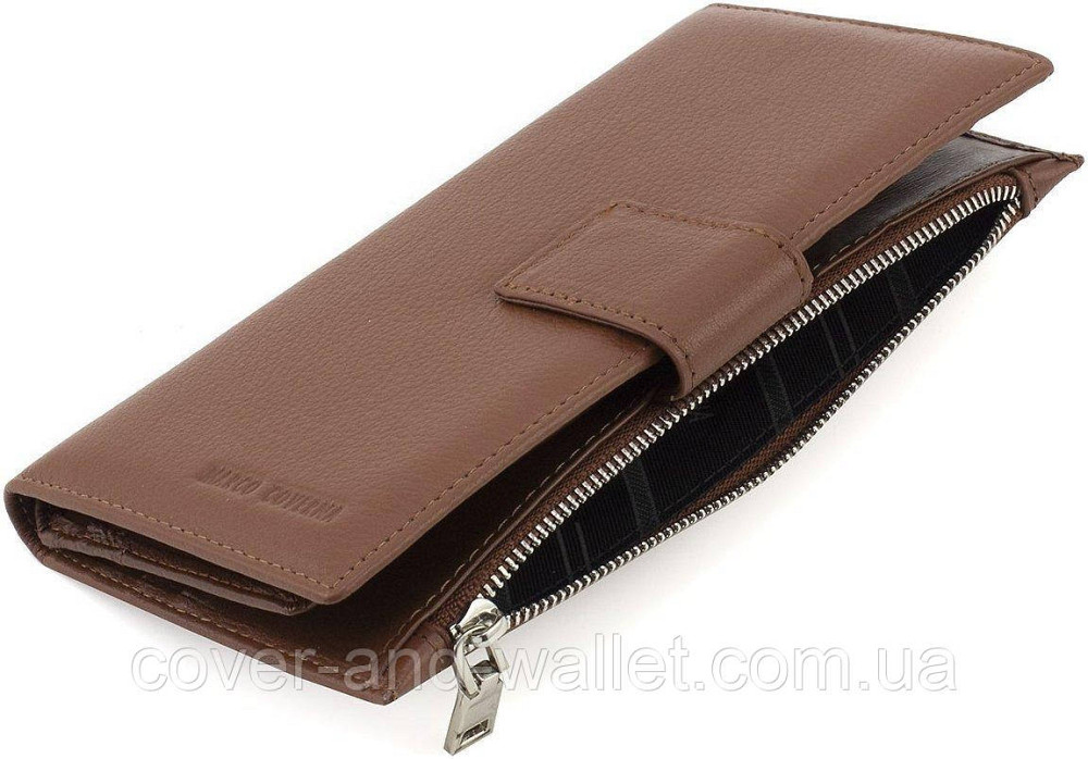 Вертикальный женский купюрник из натуральной кожи коричневого цвета Marco Coverna 0134 Киев - изображение 2