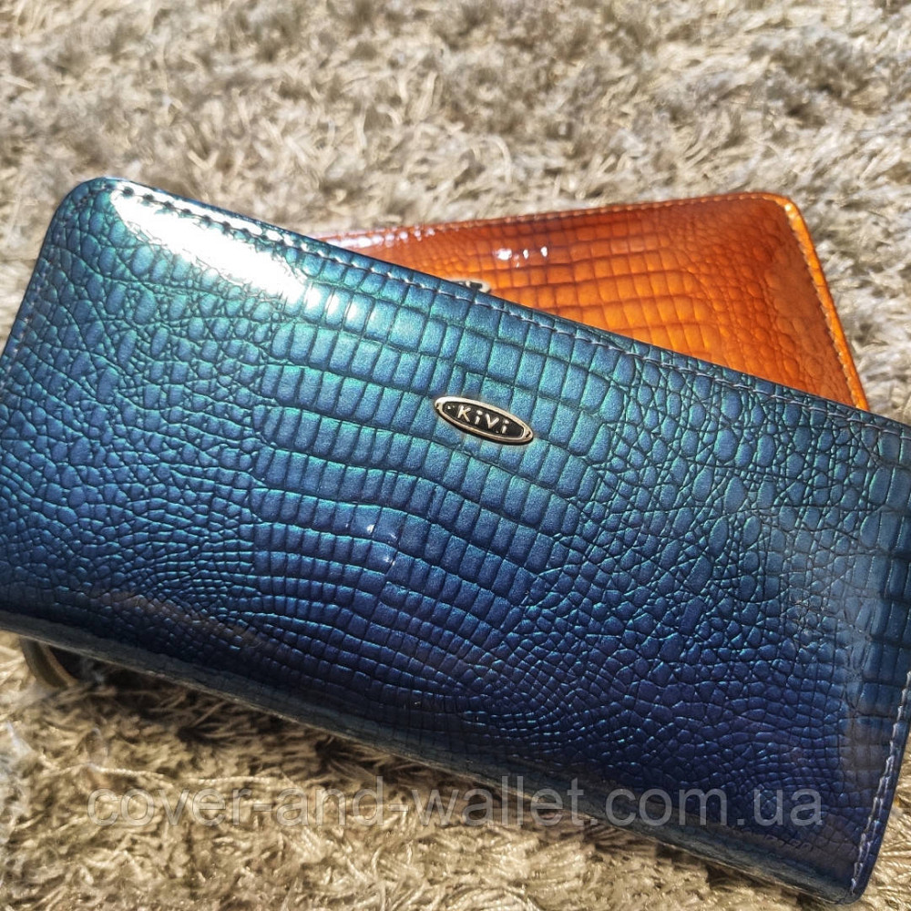 Стильний жіночий гаманець на блискавці синього кольору Kivi Київ - фото 6