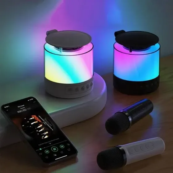 Дитяча караоке-колонка K19 з RGB-підсвічуванням, Bluetooth 5.3, 2 мікрофони, 5 Вт, портативна Одеса