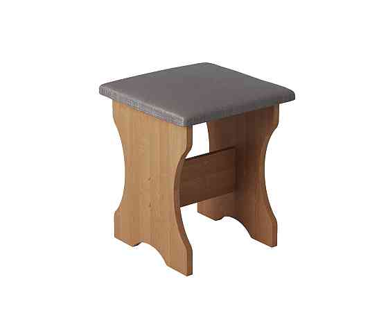 Табуретка с мягким сиденьем, табурет на кухню 35х35х44 см Ткань Бонус новая (светло коричневый) / ДСП Белый Львов