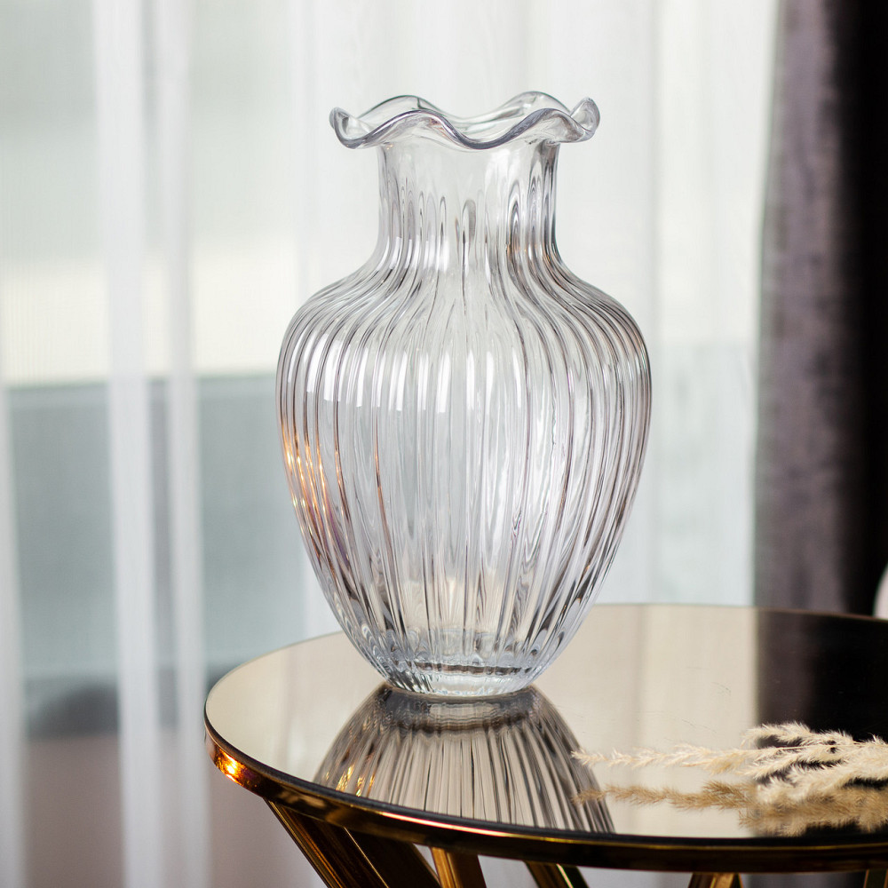 Прозрачная стеклянная ваза-фигурка 24,5 см Киев - изображение 3