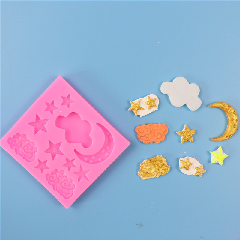 Молд силиконовый Луна тучи звёзды 85 на 80 мм розовый Киев - изображение 8