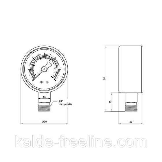 Манометр SD Plus 50 мм 1/4