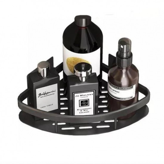 Полка алюминиевая для ванной комнаты и душа угловая 21*21*5см черный Винница - изображение 6