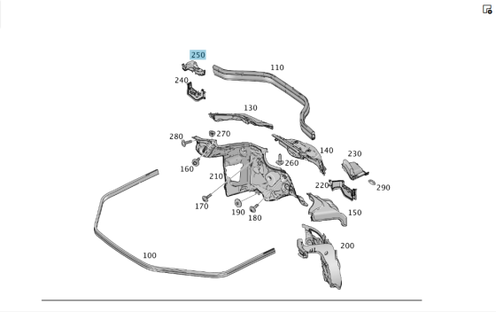 Mercedes-Benz  A1666820223 Кришка перегородки моторного щита над передньої правої арки колеса ML W166 GL X166 ML/GLE W166 GL/GLS X166 GLE Coupe C292 Одеса