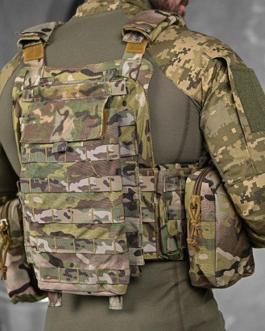 Плитоноска мультикам 4 сброса с подсумками в сборе Одесса - изображение 6