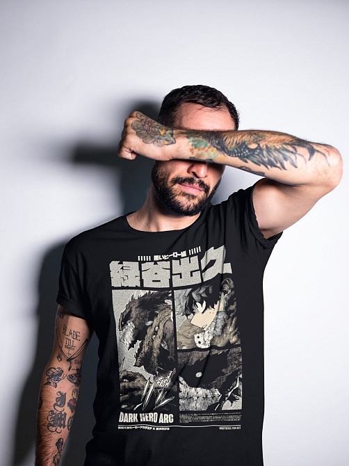 Футболка для мальчика аниме Моя геройская академия оверсайз (рост от 165 до 180 ) Черний AnimeJ0133m Днепр - изображение 3