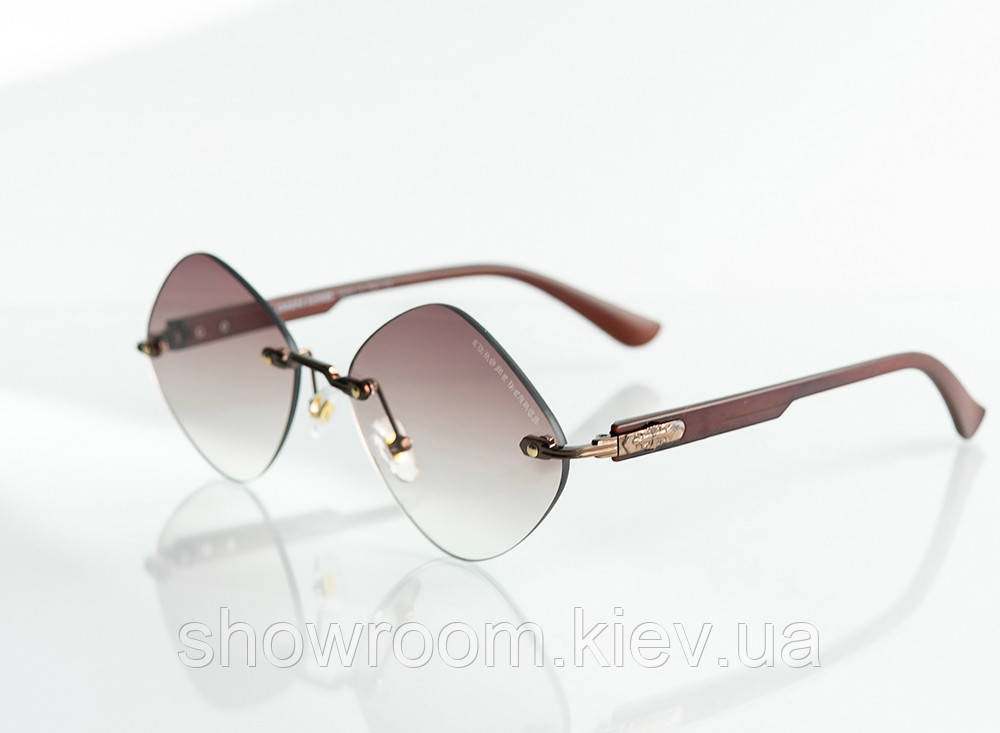 Жіночі брендові окуляри Chrome Hearts (20870) brown Київ - фото 2