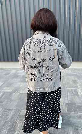 Джинсовая куртка женская весна/осень р 42-46 Серый Харьков