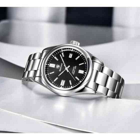 Годинник чоловічий механічний наручний Benyar Automatic Leather Deluxe 10 BAR (2 ремінці) Вінниця