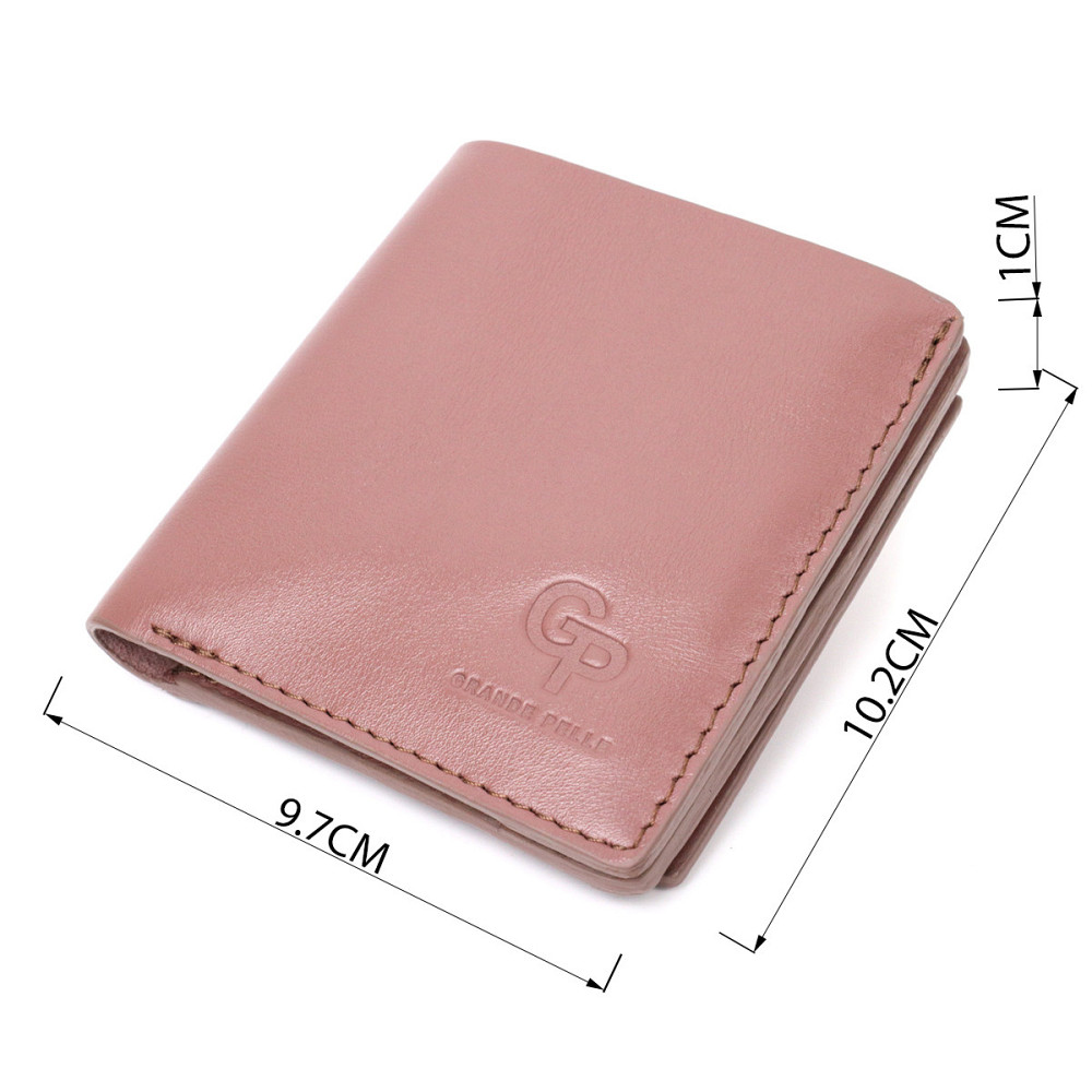 Небольшое портмоне из натуральной кожи GRANDE PELLE 16799 Пудровый Киев - изображение 3