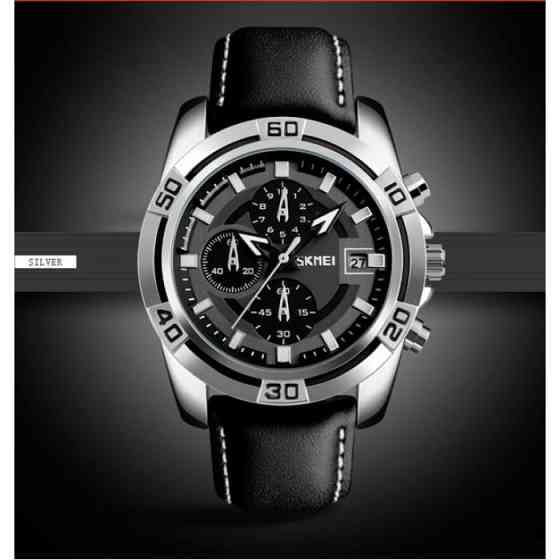 Мужские часы Skmei 9156 Avalon Черные с серебристым Винница