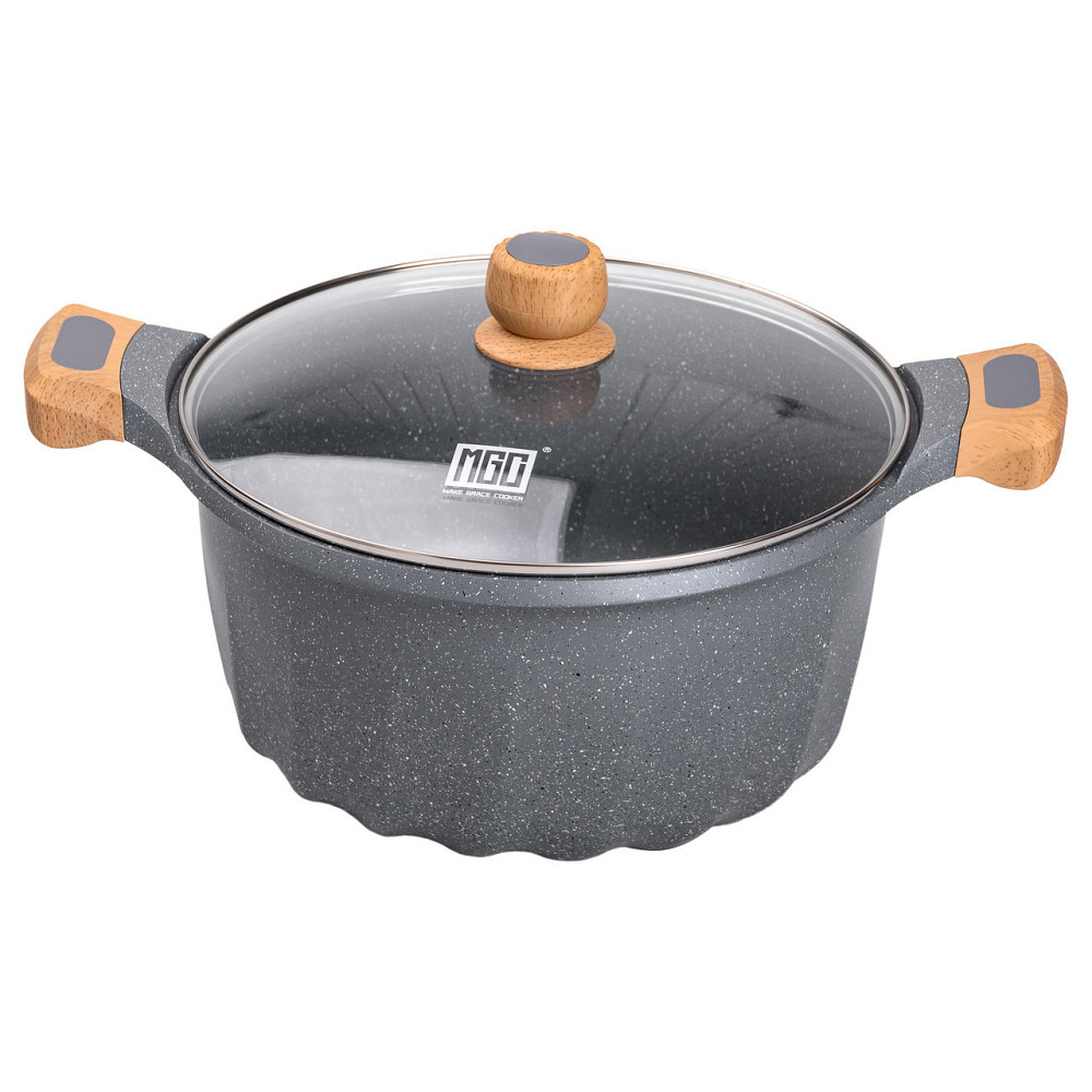 Большая антипригарная кастрюля 11 л с крышкой Ø32 см Киев - изображение 1