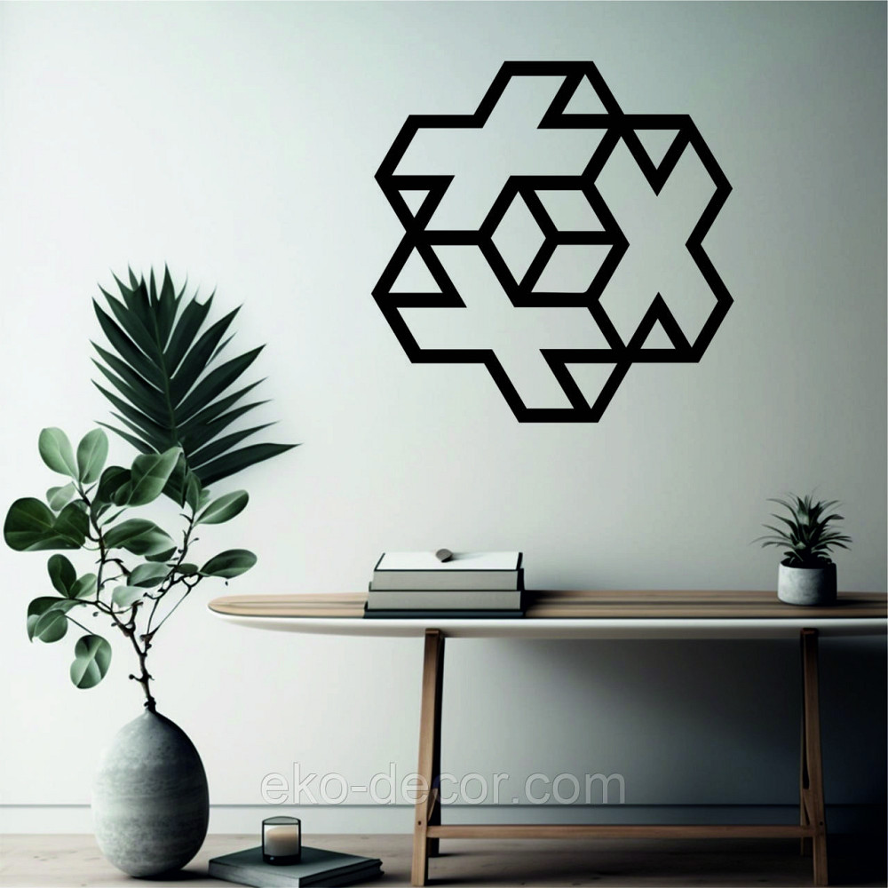 Декоративное настенное Панно «Плюсы» Декор на стену 70*70 см, Черный Киев - изображение 3