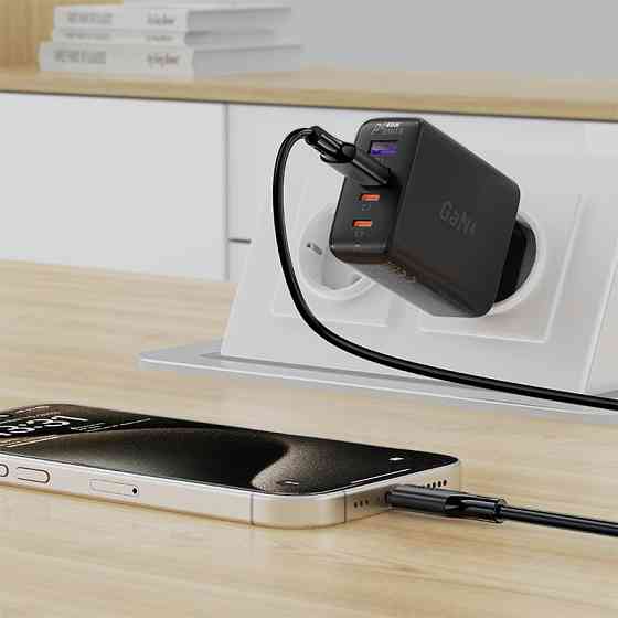 Кабель ACEFAST C17-04 USB-A to USB-C silicone charging data cable Black Одеса