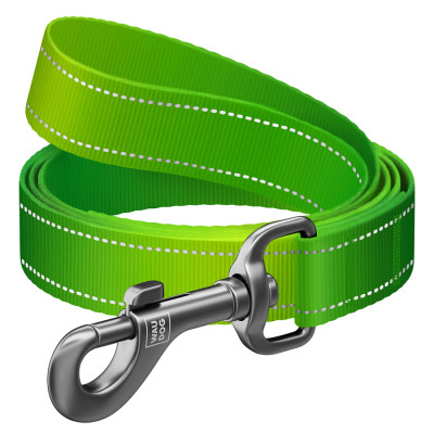 Повідок для собак WAUDOG Nylon Mono світловідбивний L-XXL 25 мм, 200 см, салатовий (46385) Вінниця - фото 1