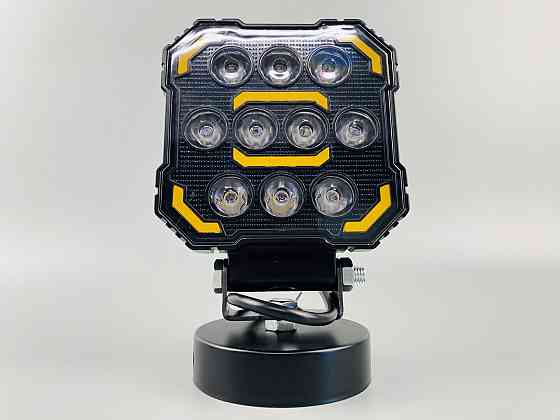 Фара LED квадратна, біле та жовте світло, 112 мм х 128 мм х 37 мм (ширина). 9-60V. Мукачево