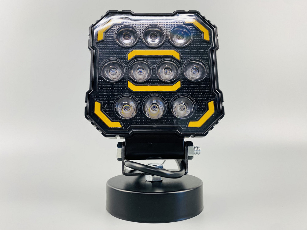 Фара LED квадратна, біле та жовте світло, 112 мм х 128 мм х 37 мм (ширина). 9-60V. Мукачево - фото 5