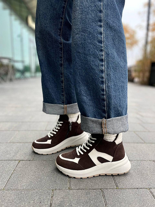 Arcoboletto Кроссовки женские Arcoboletto коричневые зимние кожа+замша размер 37-41 (5669) Коломыя - изображение 8