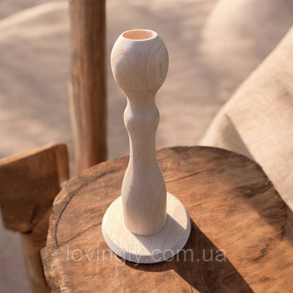 Деревянный подсвечник ручной работы в скандинавском стиле Ирпень - изображение 1
