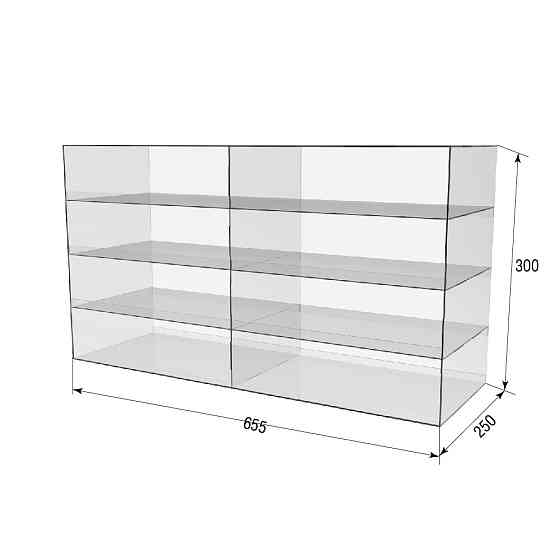 Підставка вітрина EKOSTAR 4 полки 900х300х500 акрил 3 мм Київ