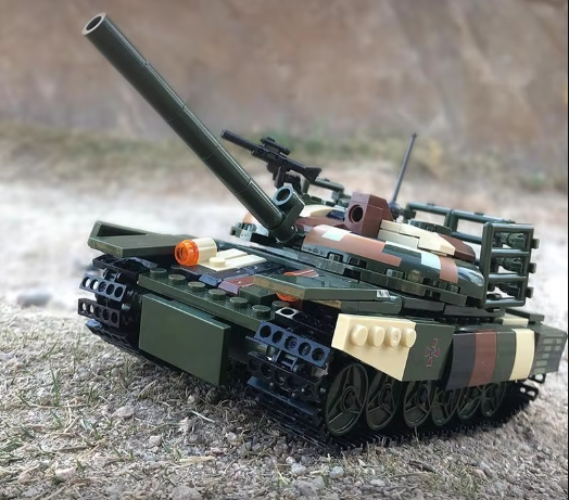 Конструктор дитячий Танк "ЗСУ" військовий ігровий із захисною решіткою на вежі на 422 деталі Кам'янець-Подільський