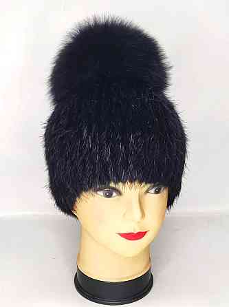 Шапка женская меховая фонарик Агата Черный Харьков