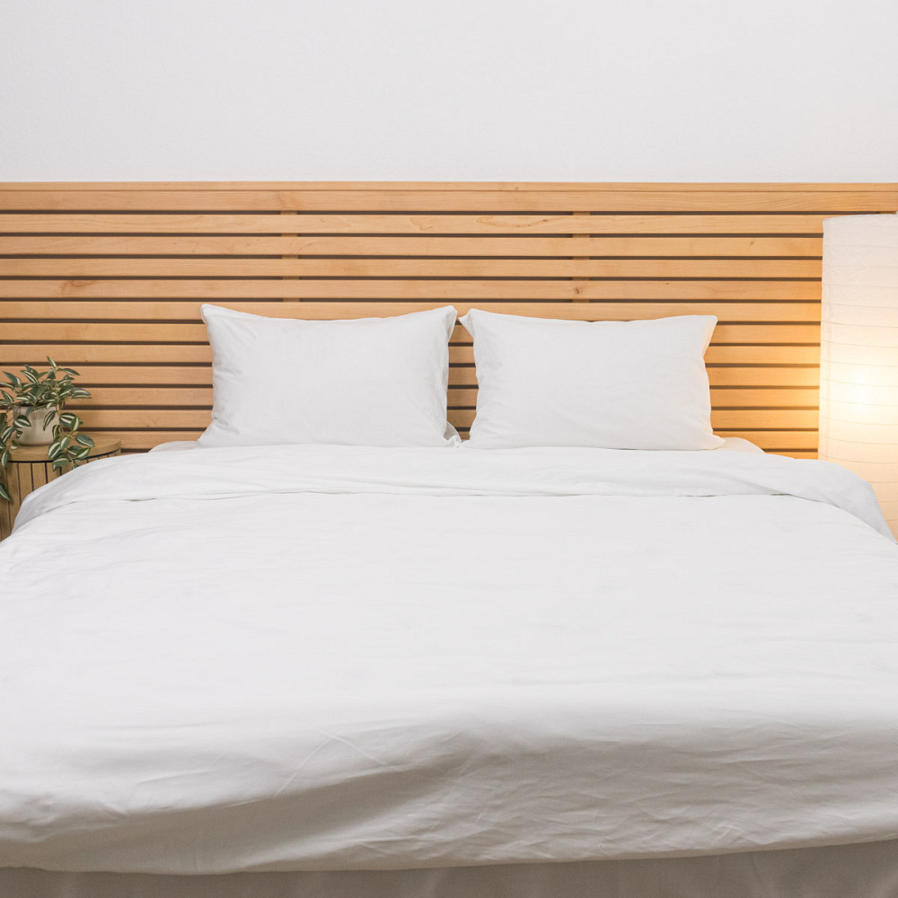 Евро комплект постельного белья Сатин Гладкий 135 г/м2 YouStar (Белый) 2 х 70х70 Сумы - изображение 6