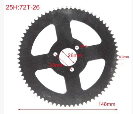 Звезда трансмиссии (задняя) E-квадроцикл 72T (3 отв) Мукачево - изображение 1