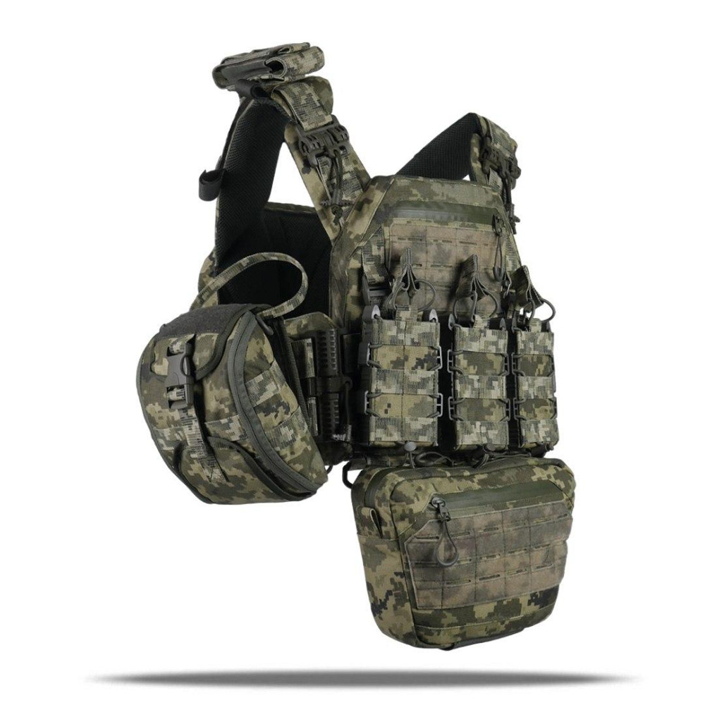 Штурмова плитоноска піксель з швидким скиданням плитоноска на 8 підсумок  kiborg військовий розвантажувальний жилет     WAR Львів - фото 10