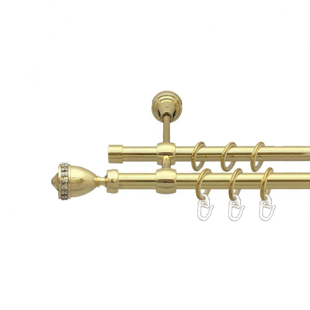 Карниз Orvit Етернія металевий дворядний литий гладка труба кільце металеве Золото 16\16 мм 200 см (00-00014356) Львів - фото 1