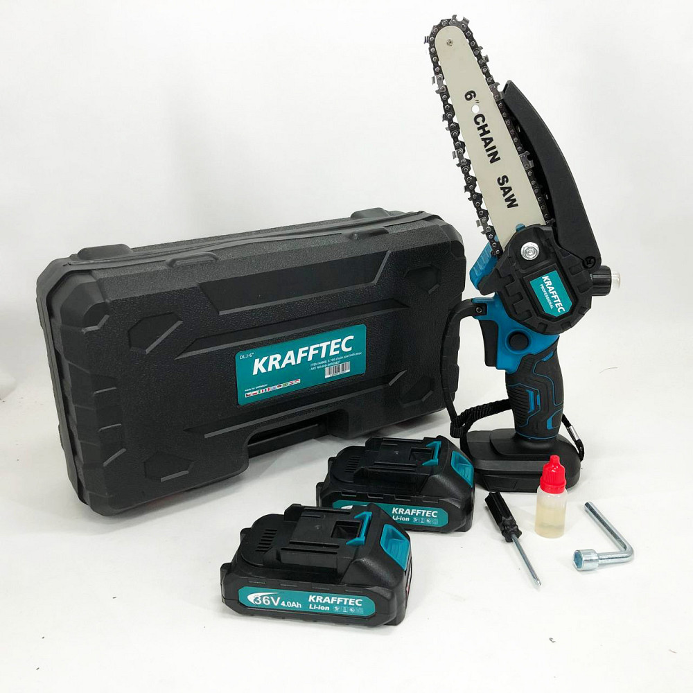 Аккумуляторная бензопила для обрезки ветвей Krafftec, Электропилы для дома, Аккамуляторная пила JX-37 Львов - изображение 1