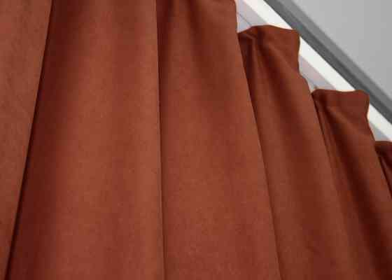 Шторная ткань нубук однотонный, Турция, цвет терракотовый 1512ш Киев